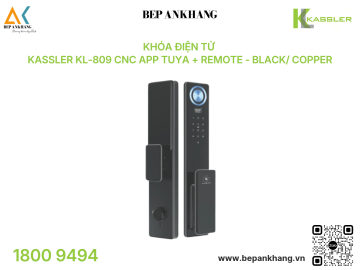 Khóa điện tử Kassler KL-809 CNC App Tuya + Remote - Black/ Copper